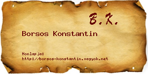 Borsos Konstantin névjegykártya